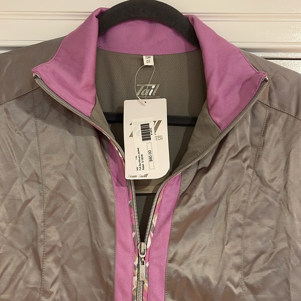 NWT Tail full zip woven performance jacket women’s medium lilac, silver - Picture 2 of 12